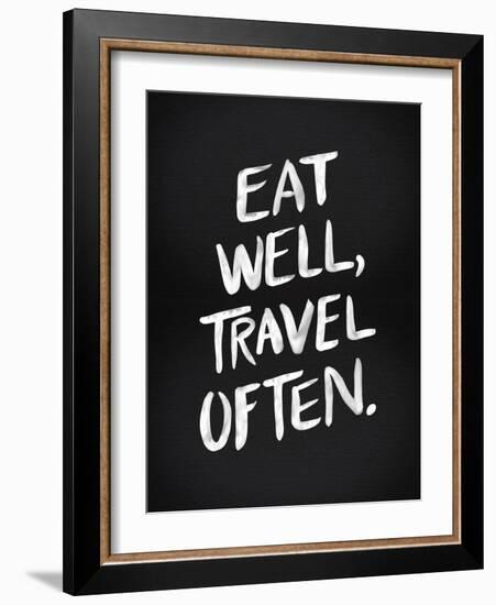 Eat Well Travel Often - White Ink-Cat Coquillette-Framed Giclee Print