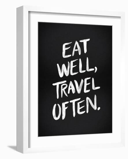 Eat Well Travel Often - White Ink-Cat Coquillette-Framed Giclee Print