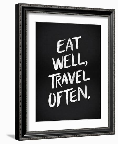 Eat Well Travel Often - White Ink-Cat Coquillette-Framed Giclee Print