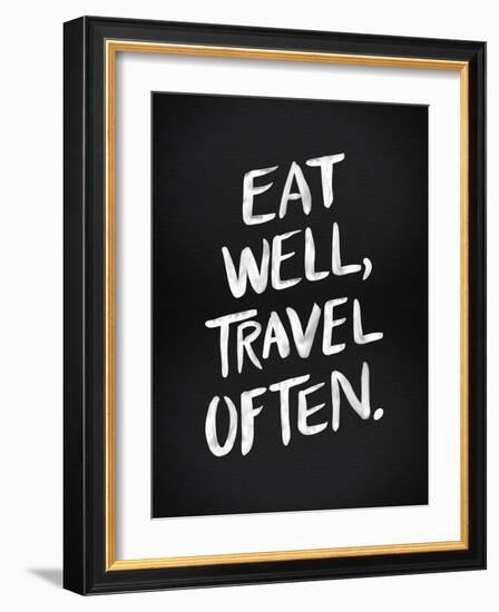 Eat Well Travel Often - White Ink-Cat Coquillette-Framed Giclee Print