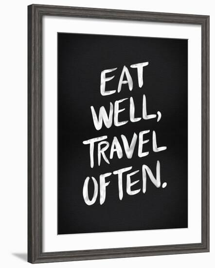 Eat Well Travel Often - White Ink-Cat Coquillette-Framed Giclee Print