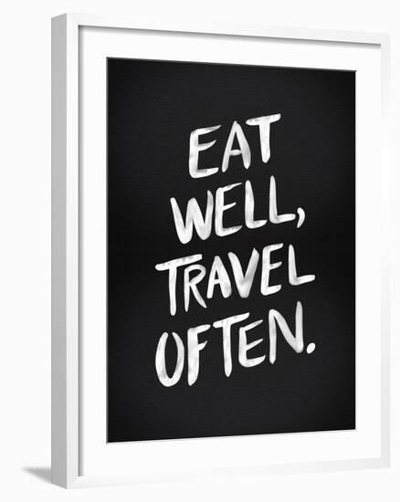 Eat Well Travel Often - White Ink-Cat Coquillette-Framed Giclee Print