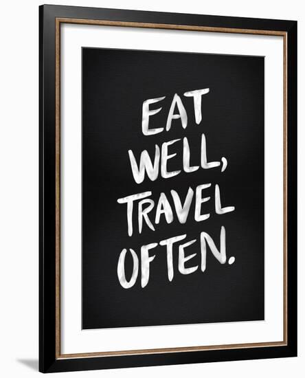 Eat Well Travel Often - White Ink-Cat Coquillette-Framed Giclee Print