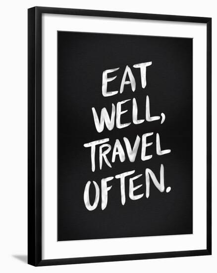 Eat Well Travel Often - White Ink-Cat Coquillette-Framed Giclee Print