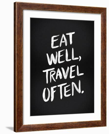 Eat Well Travel Often - White Ink-Cat Coquillette-Framed Giclee Print