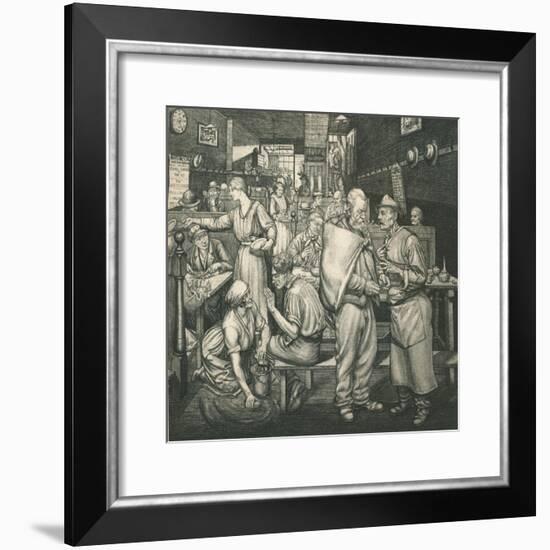 Eating-House, Chelsea, c1911-1924, (1924)-Job Nixon-Framed Giclee Print