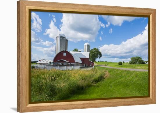 Eau Claire, Wisconsin, Farm and Red Barn in Picturesque Farming Scene-Bill Bachmann-Framed Premier Image Canvas