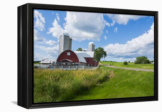 Eau Claire, Wisconsin, Farm and Red Barn in Picturesque Farming Scene-Bill Bachmann-Framed Premier Image Canvas