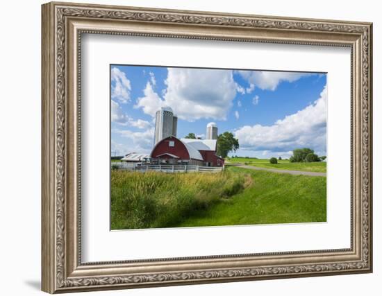 Eau Claire, Wisconsin, Farm and Red Barn in Picturesque Farming Scene-Bill Bachmann-Framed Photographic Print