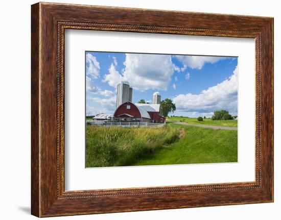 Eau Claire, Wisconsin, Farm and Red Barn in Picturesque Farming Scene-Bill Bachmann-Framed Photographic Print