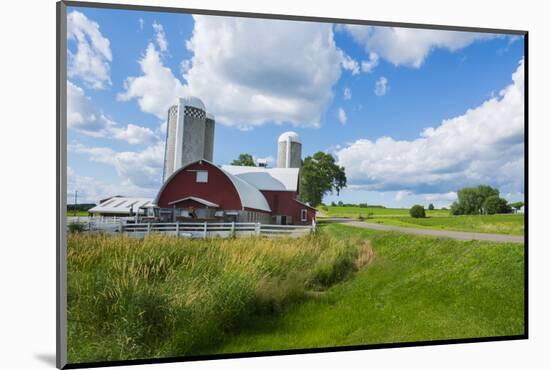 Eau Claire, Wisconsin, Farm and Red Barn in Picturesque Farming Scene-Bill Bachmann-Mounted Photographic Print