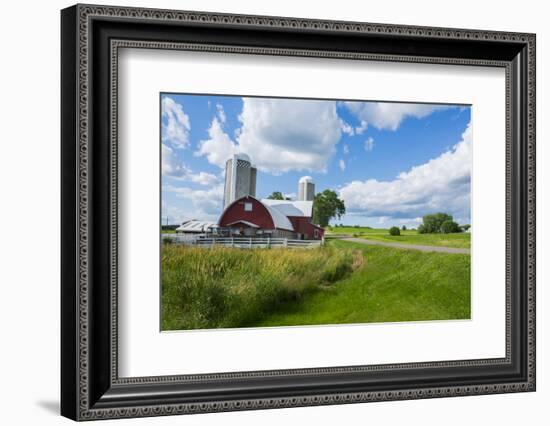 Eau Claire, Wisconsin, Farm and Red Barn in Picturesque Farming Scene-Bill Bachmann-Framed Photographic Print