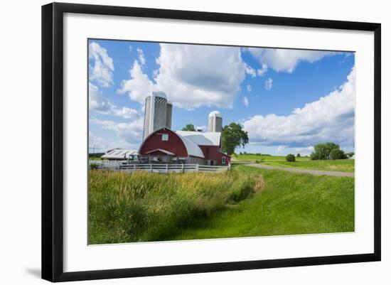 Eau Claire, Wisconsin, Farm and Red Barn in Picturesque Farming Scene-Bill Bachmann-Framed Photographic Print