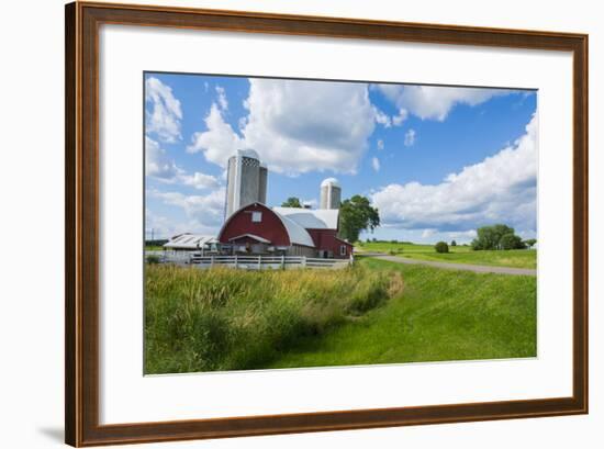 Eau Claire, Wisconsin, Farm and Red Barn in Picturesque Farming Scene-Bill Bachmann-Framed Photographic Print