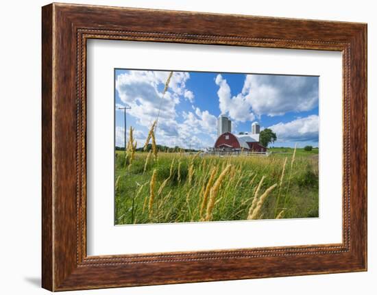 Eau Claire, Wisconsin, Farm and Red Barn in Picturesque Farming Scene-Bill Bachmann-Framed Photographic Print