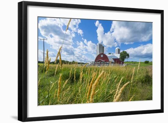 Eau Claire, Wisconsin, Farm and Red Barn in Picturesque Farming Scene-Bill Bachmann-Framed Photographic Print