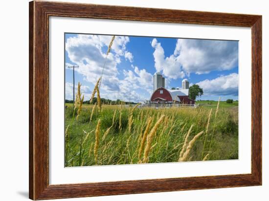 Eau Claire, Wisconsin, Farm and Red Barn in Picturesque Farming Scene-Bill Bachmann-Framed Photographic Print