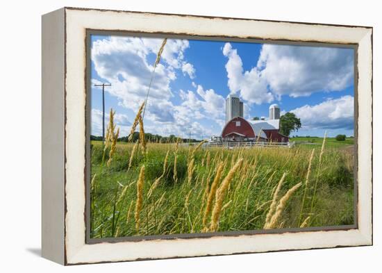 Eau Claire, Wisconsin, Farm and Red Barn in Picturesque Farming Scene-Bill Bachmann-Framed Premier Image Canvas