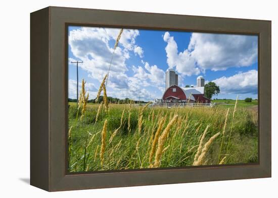 Eau Claire, Wisconsin, Farm and Red Barn in Picturesque Farming Scene-Bill Bachmann-Framed Premier Image Canvas