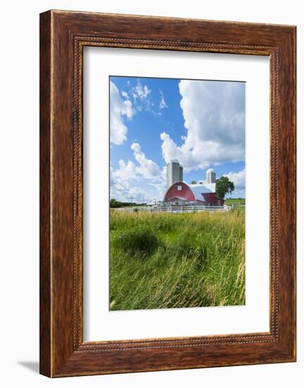 Eau Claire, Wisconsin, Farm and Red Barn in Picturesque Farming Scene-Bill Bachmann-Framed Photographic Print