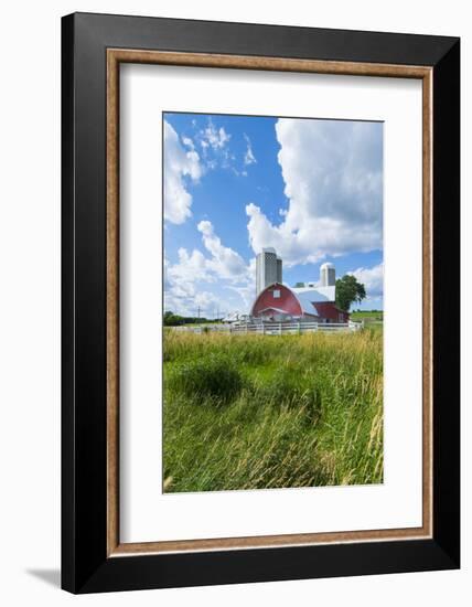 Eau Claire, Wisconsin, Farm and Red Barn in Picturesque Farming Scene-Bill Bachmann-Framed Photographic Print