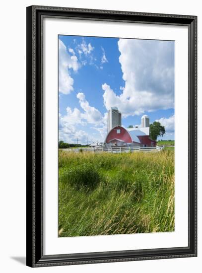 Eau Claire, Wisconsin, Farm and Red Barn in Picturesque Farming Scene-Bill Bachmann-Framed Photographic Print