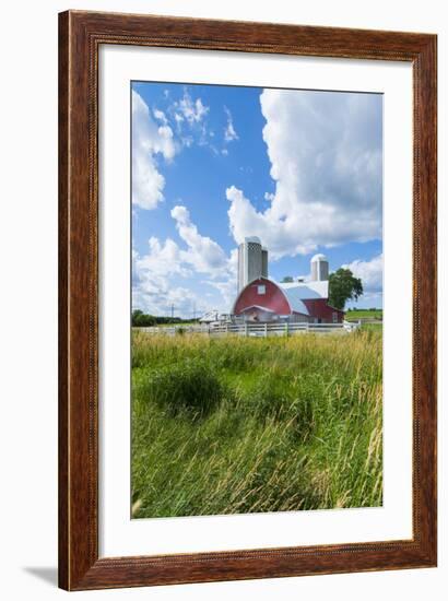 Eau Claire, Wisconsin, Farm and Red Barn in Picturesque Farming Scene-Bill Bachmann-Framed Photographic Print