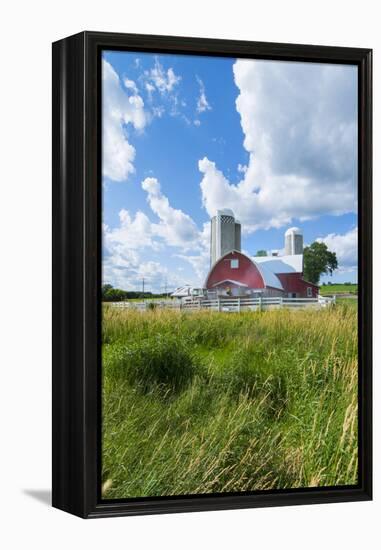 Eau Claire, Wisconsin, Farm and Red Barn in Picturesque Farming Scene-Bill Bachmann-Framed Premier Image Canvas