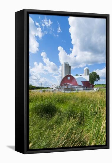 Eau Claire, Wisconsin, Farm and Red Barn in Picturesque Farming Scene-Bill Bachmann-Framed Premier Image Canvas