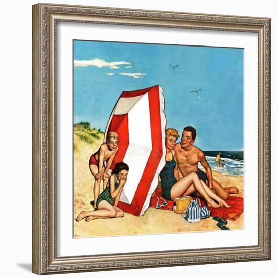 "Eavesdropping on Love," August 13, 1960-Amos Sewell-Framed Giclee Print