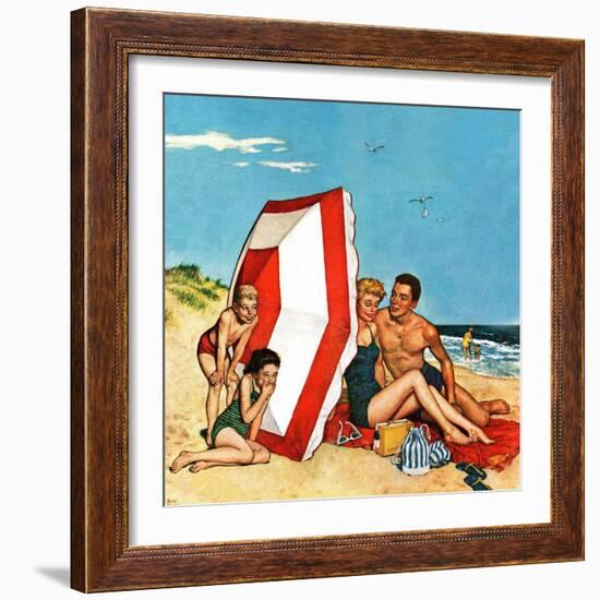 "Eavesdropping on Love," August 13, 1960-Amos Sewell-Framed Giclee Print