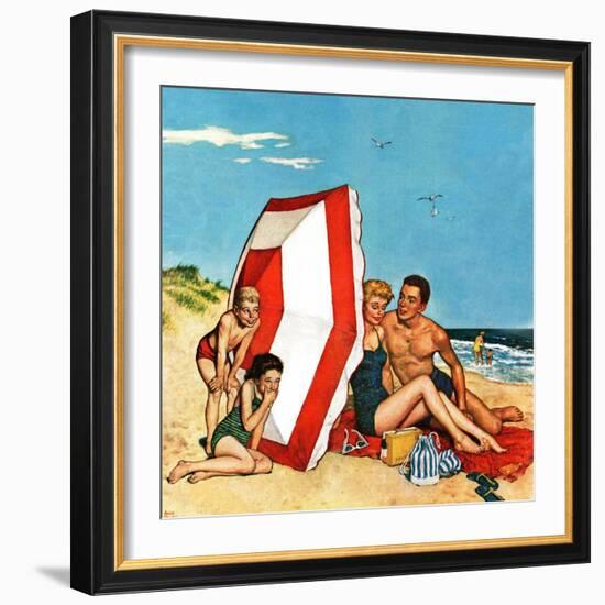 "Eavesdropping on Love," August 13, 1960-Amos Sewell-Framed Giclee Print