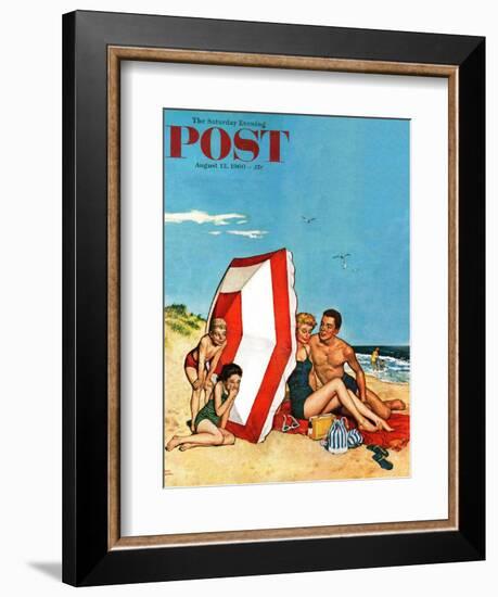 "Eavesdropping on Love," Saturday Evening Post Cover, August 13, 1960-Amos Sewell-Framed Giclee Print