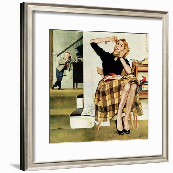 "Eavesdropping on Sister", February 9, 1957-George Hughes-Framed Giclee Print