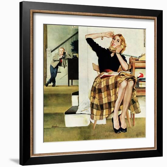 "Eavesdropping on Sister", February 9, 1957-George Hughes-Framed Giclee Print