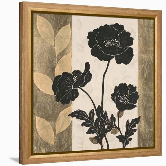 Ebony and Gold 1-Colleen Sarah-Framed Stretched Canvas