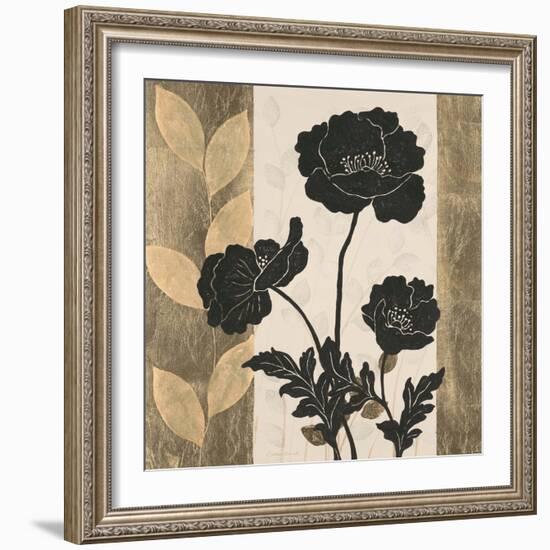 Ebony and Gold 1-Colleen Sarah-Framed Art Print