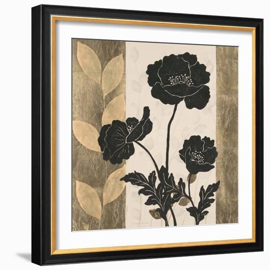 Ebony and Gold 1-Colleen Sarah-Framed Art Print