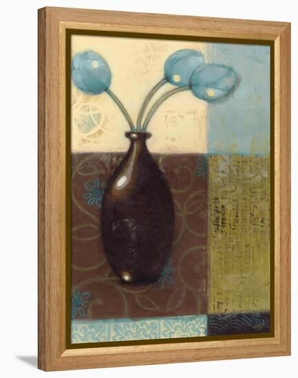 Ebony Vase with Blue Tulips II-Norman Wyatt Jr.-Framed Stretched Canvas