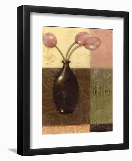 Ebony Vase with Tulips II-Norman Wyatt Jr.-Framed Art Print