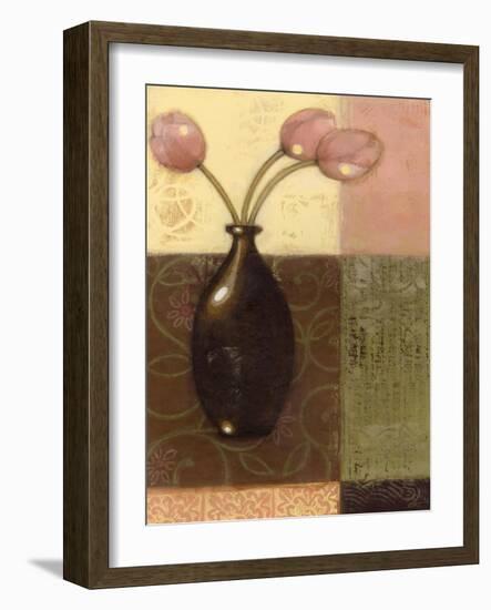 Ebony Vase with Tulips II-Norman Wyatt Jr.-Framed Art Print