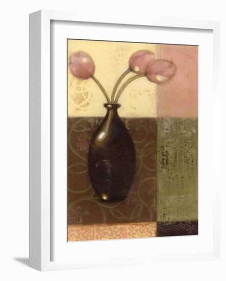 Ebony Vase with Tulips II-Norman Wyatt Jr.-Framed Art Print