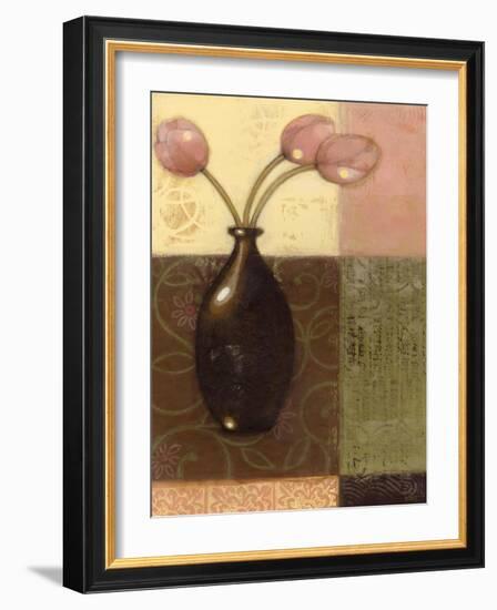 Ebony Vase with Tulips II-Norman Wyatt Jr.-Framed Art Print