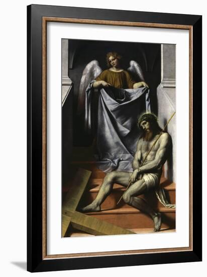 Ecce Homo with Angel, C. 1550-Alessandro Bonvicino Moretto-Framed Giclee Print