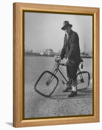 Eccentric Square-Wheeled Bicycle-Wallace Kirkland-Framed Premier Image Canvas