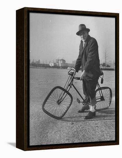 Eccentric Square-Wheeled Bicycle-Wallace Kirkland-Framed Premier Image Canvas