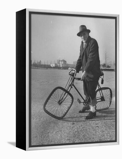 Eccentric Square-Wheeled Bicycle-Wallace Kirkland-Framed Premier Image Canvas