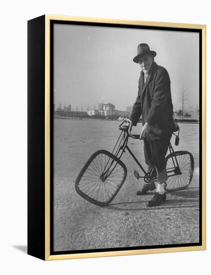 Eccentric Square-Wheeled Bicycle-Wallace Kirkland-Framed Premier Image Canvas