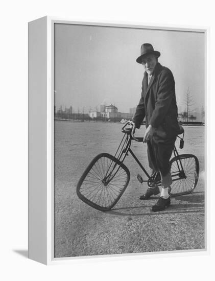 Eccentric Square-Wheeled Bicycle-Wallace Kirkland-Framed Premier Image Canvas