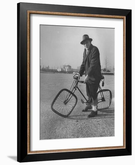 Eccentric Square-Wheeled Bicycle-Wallace Kirkland-Framed Photographic Print